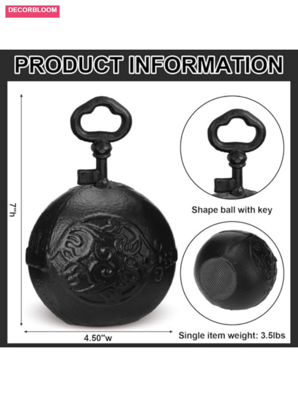 Cast Iron Decorative Key Door Stop Heavy Duty Antique Office Home - Picture 2 of 6